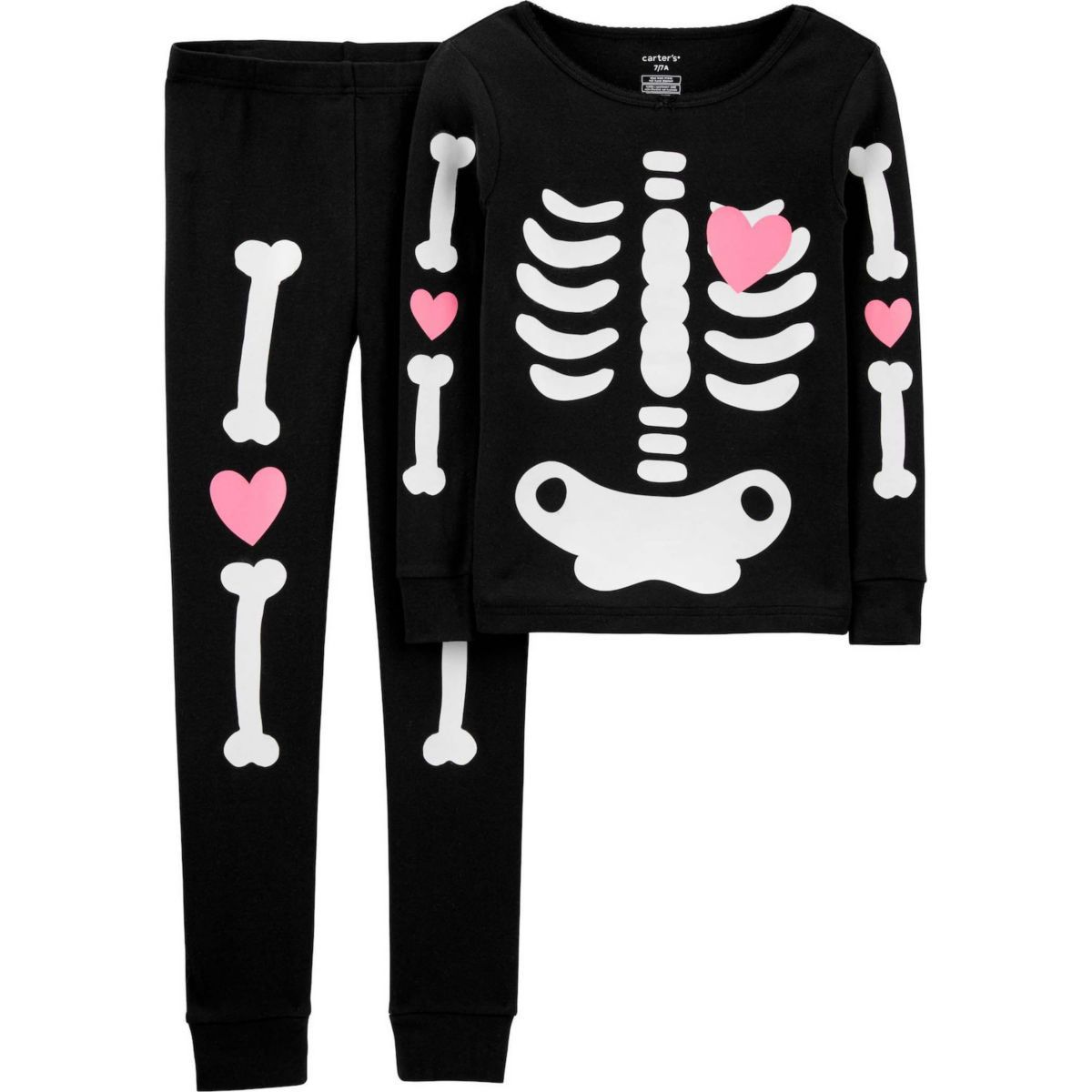 Pijamas de Halloween ou tendência pjs - pijamas infantis com padrão de esqueleto