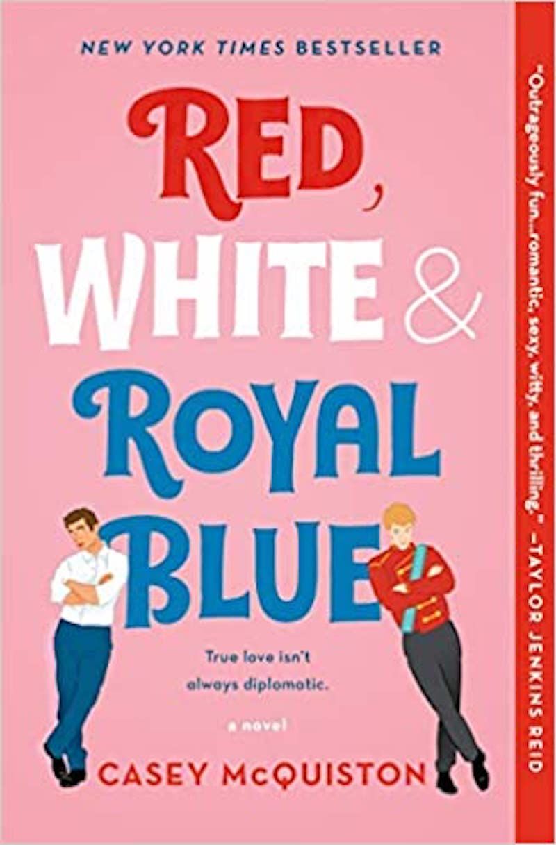 Корицата на книгата за червено, бяло и кралско синьо