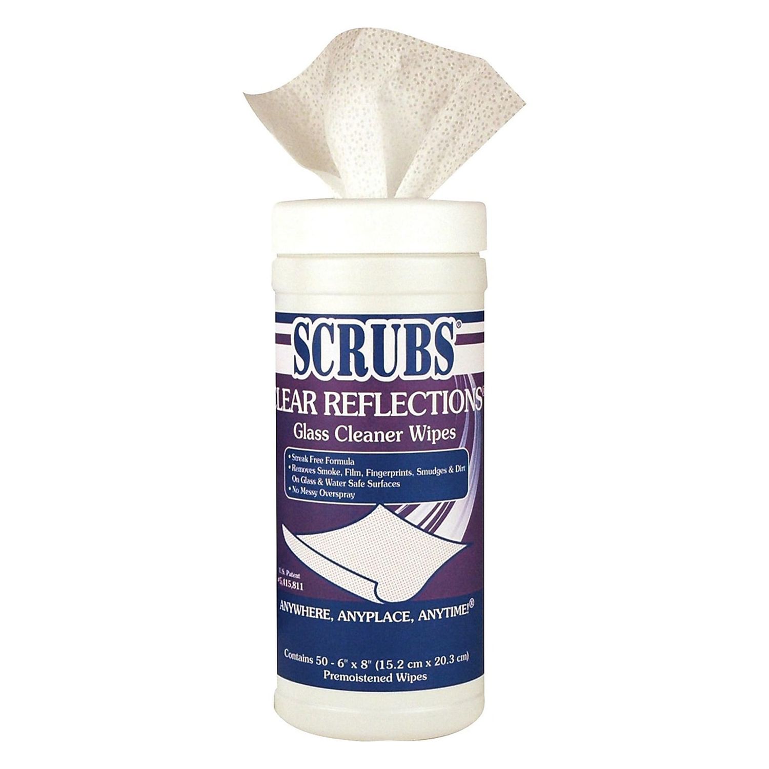 Scrubs Clear Reflections Glass Cleaning Wipes, Floral