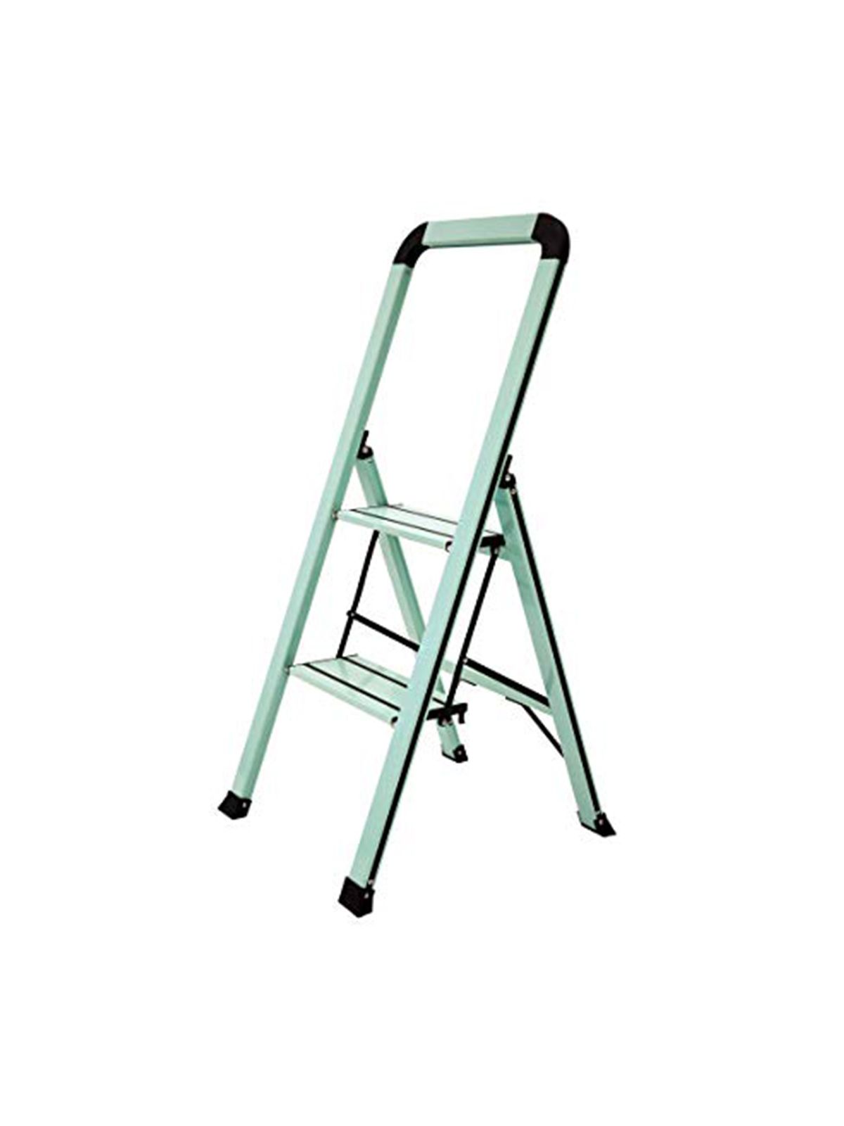 Organizador de estantes de armario, escalera plegable en verde azulado