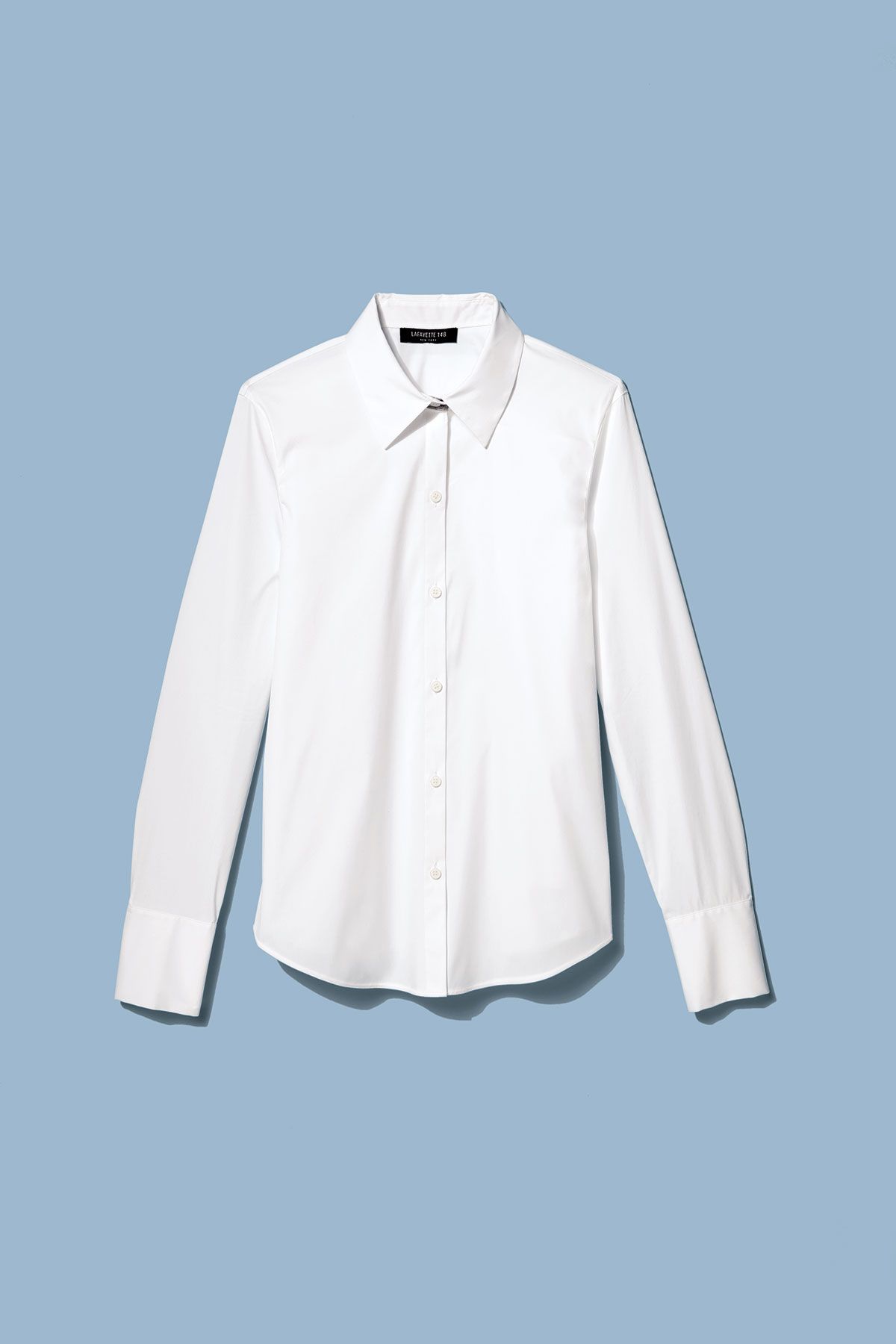 Lafayette 148 Italiaanse stretch katoenen linley blouse