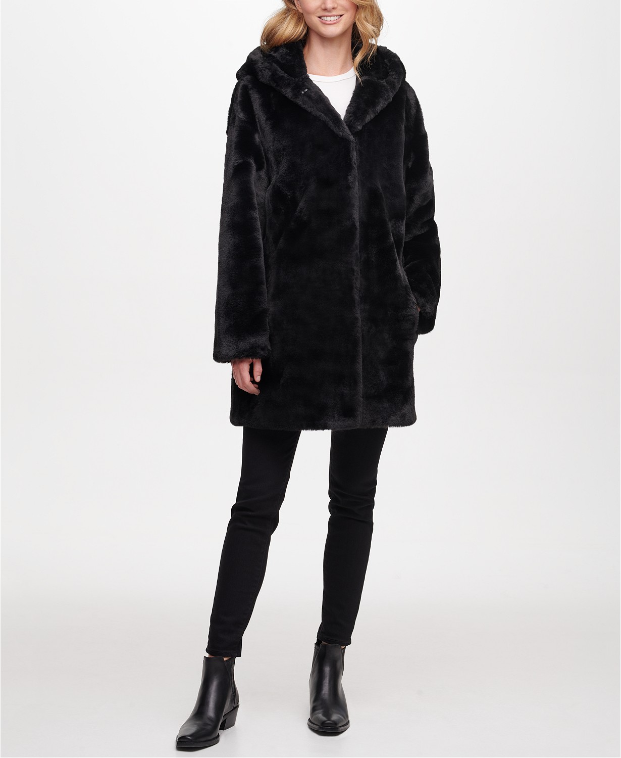 najboljši-faux-fur-coat-dkny-coat
