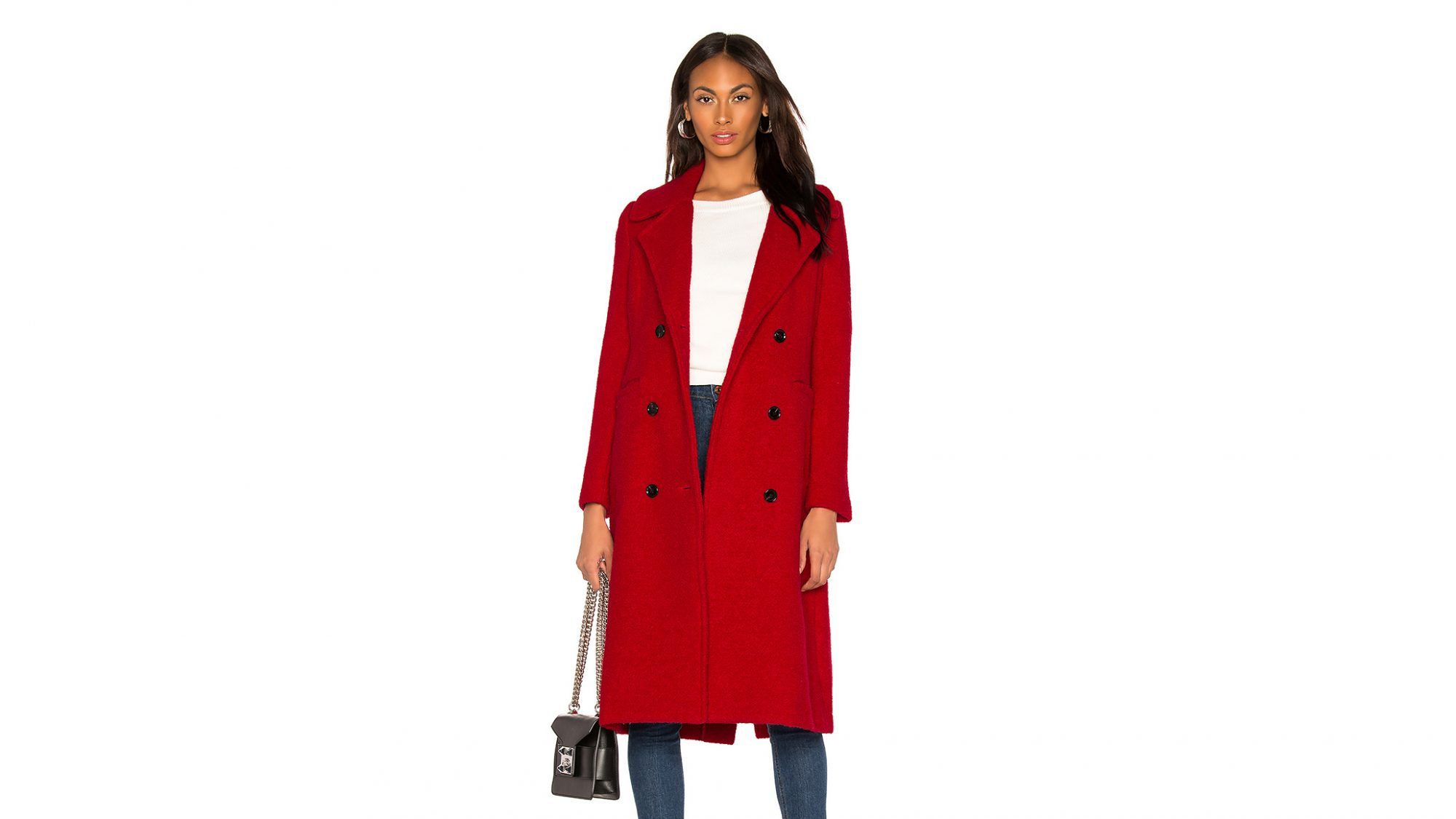 Manteau rouge Meghan Markle : Bardot