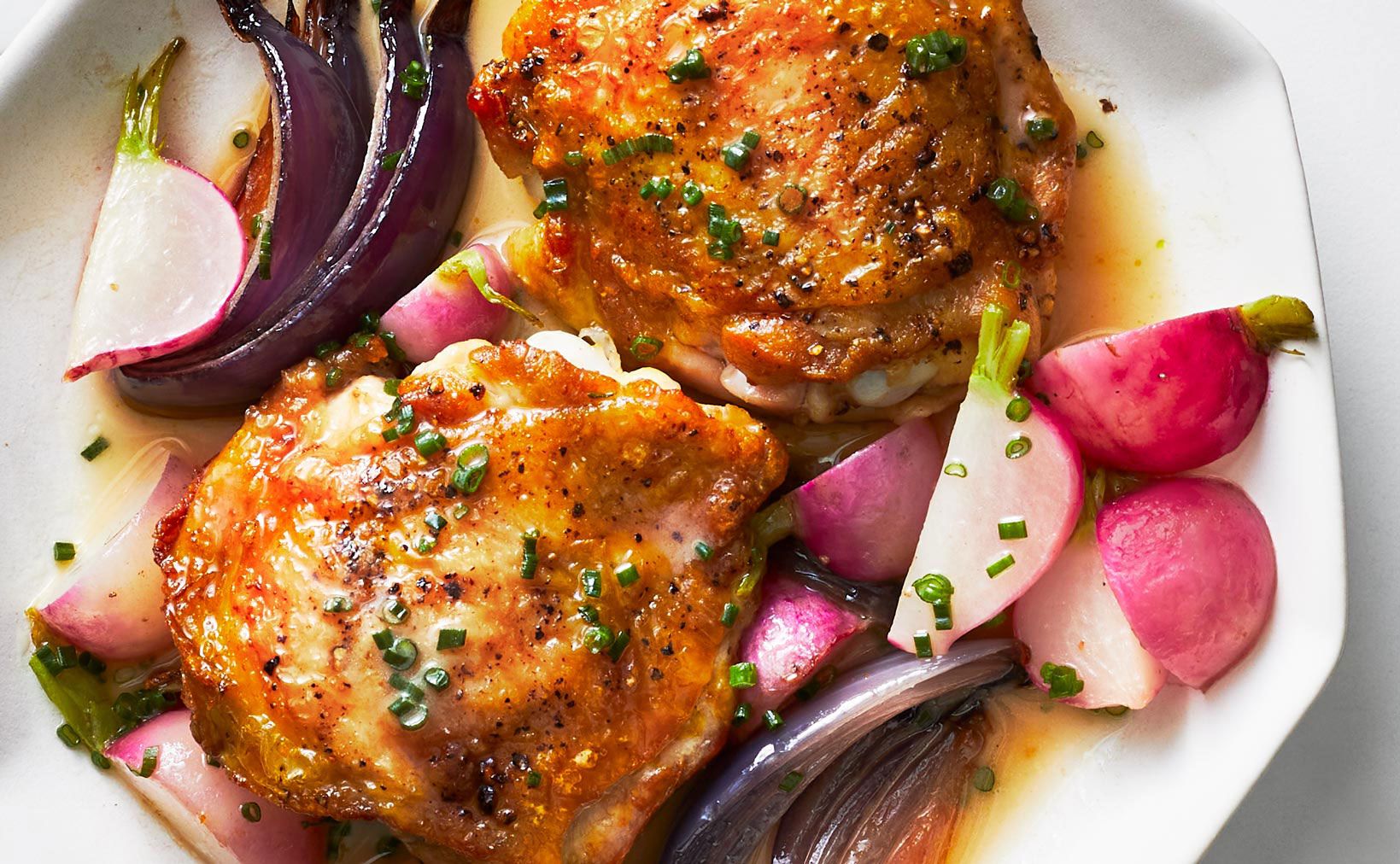 وصفات سهلة للدجاج - دجاج مقرمش مع فجل محمص