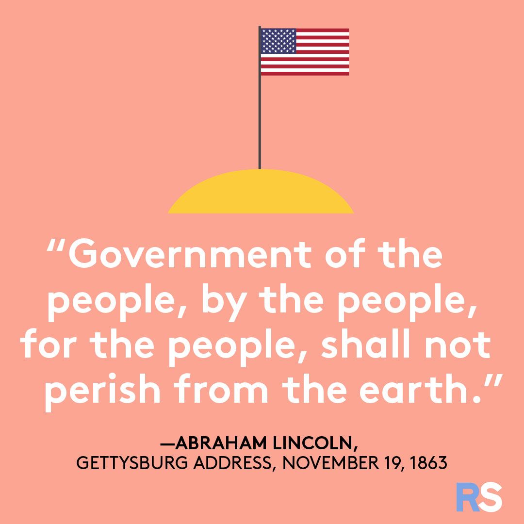 Patriotische Zitate, Bildunterschriften und Sprüche vom 4. Juli/4. Juli - Abraham Lincoln, Gettysburg Address