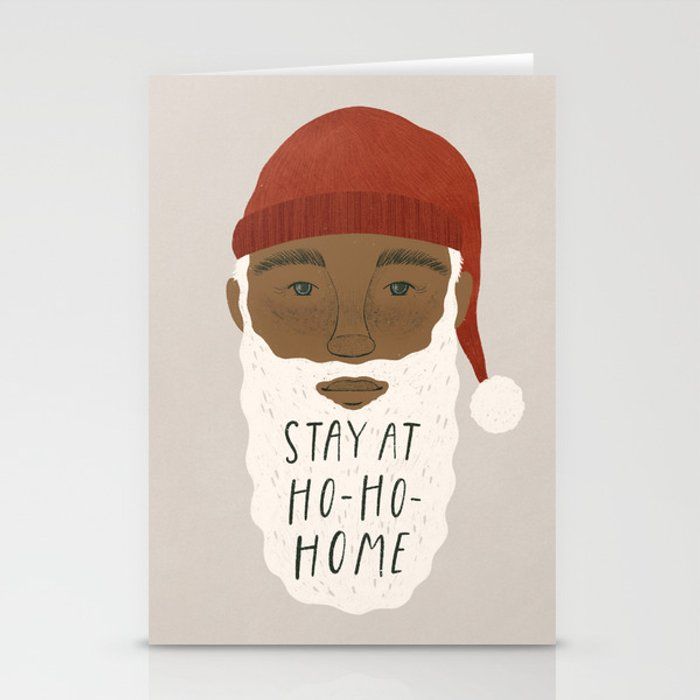 Palieciet mājās Ziemassvētku vecīša svētku kartīte