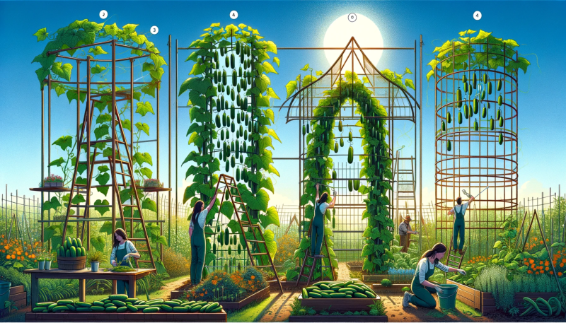 Innovative Designs and Tips for Growing Cucumbers Using High Climbing Trellises