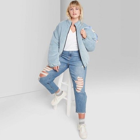 best-mom-jeans-Jean mom d'aspect usé à taille haute Wild Fable