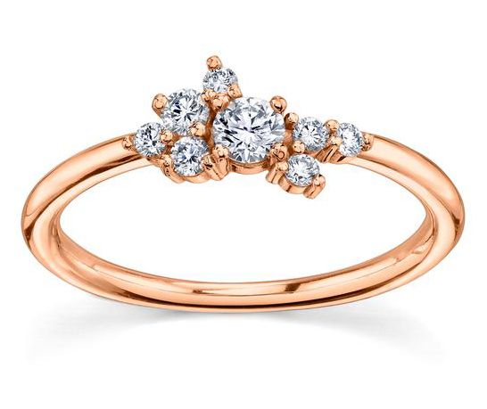 Inele de logodnă minimaliste: Mini inel de clustere Charlotte Marrow Fine