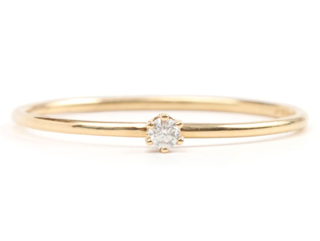 Anillos de compromiso minimalistas: pequeño anillo solitario de diamantes Catbird