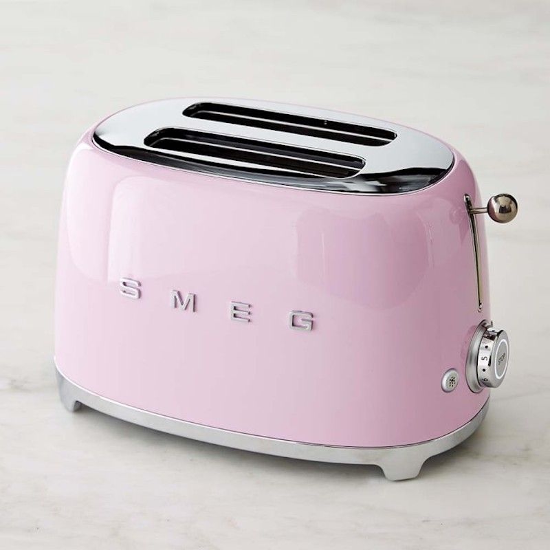 Бледно-розовый тостер Smeg на 2 ломтика