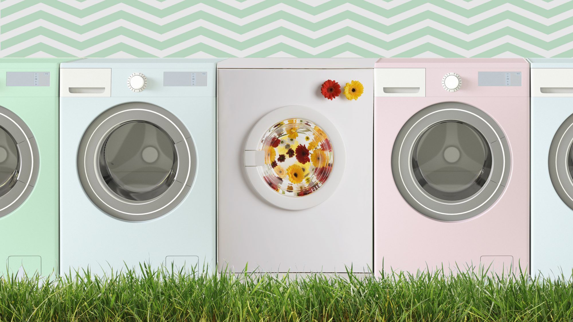 Dicas de lavanderia naturais sem produtos químicos, máquinas de lavar coloridas