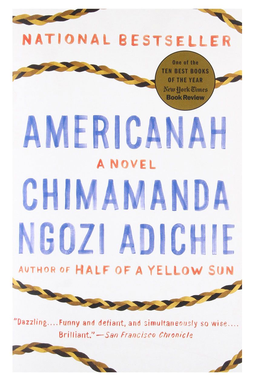 Americanah, le Chimamanda Ngozi Adichie clúdach leabhair