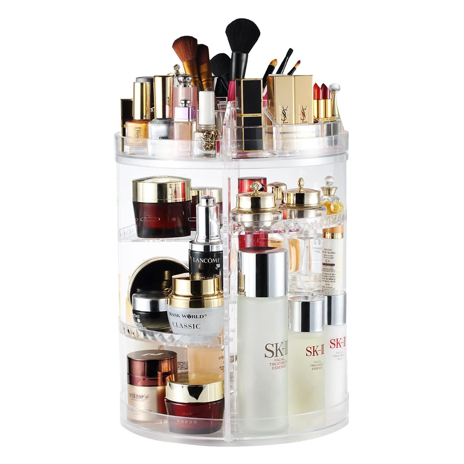 Feibrand Drehbar Lippenstift Aufbewahrung Lippenstiftständer Halter Turm Kosmetik Make-up Organizer für 80 Lippenstift und Lippenbalsam