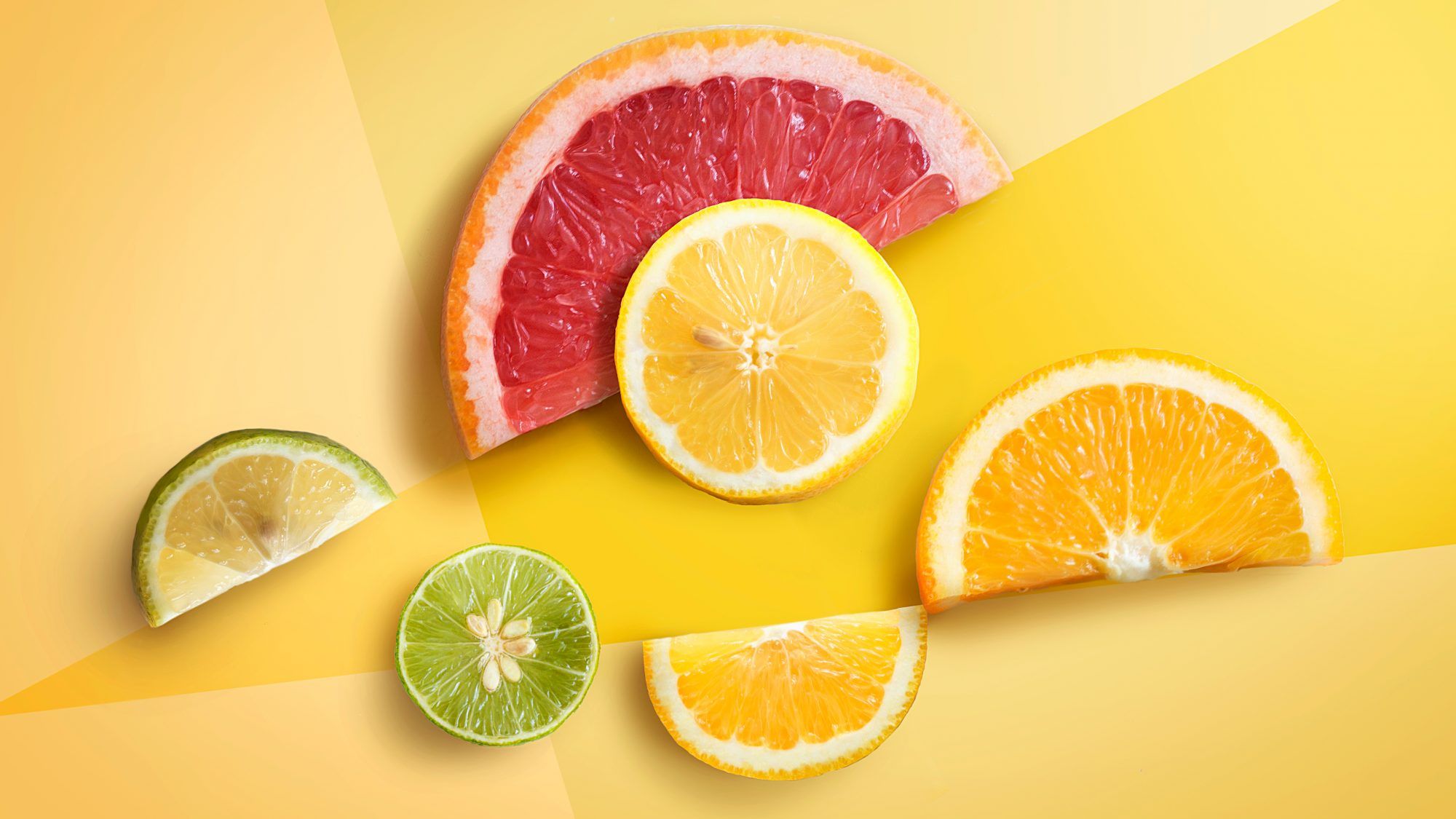 ビタミンC食品：柑橘系の果物のスライス