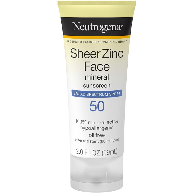 أفضل واقي من الشمس - نيوتروجينا Sheer Zinc Face Mineral Sunscreen SPF 50