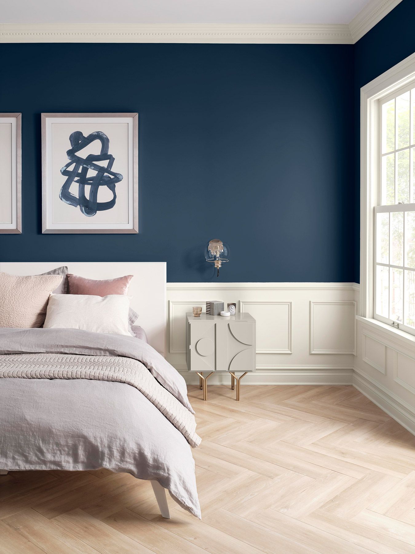 2020 yılının Sherwin-Williams rengi - deniz yatak odası duvar boyası