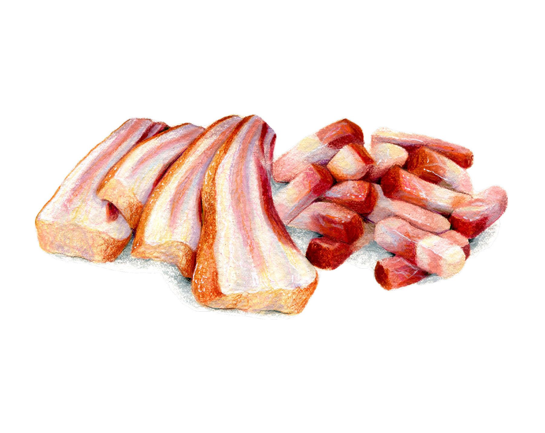 Typer af baconudskæringer - Tykt udskåret bacon