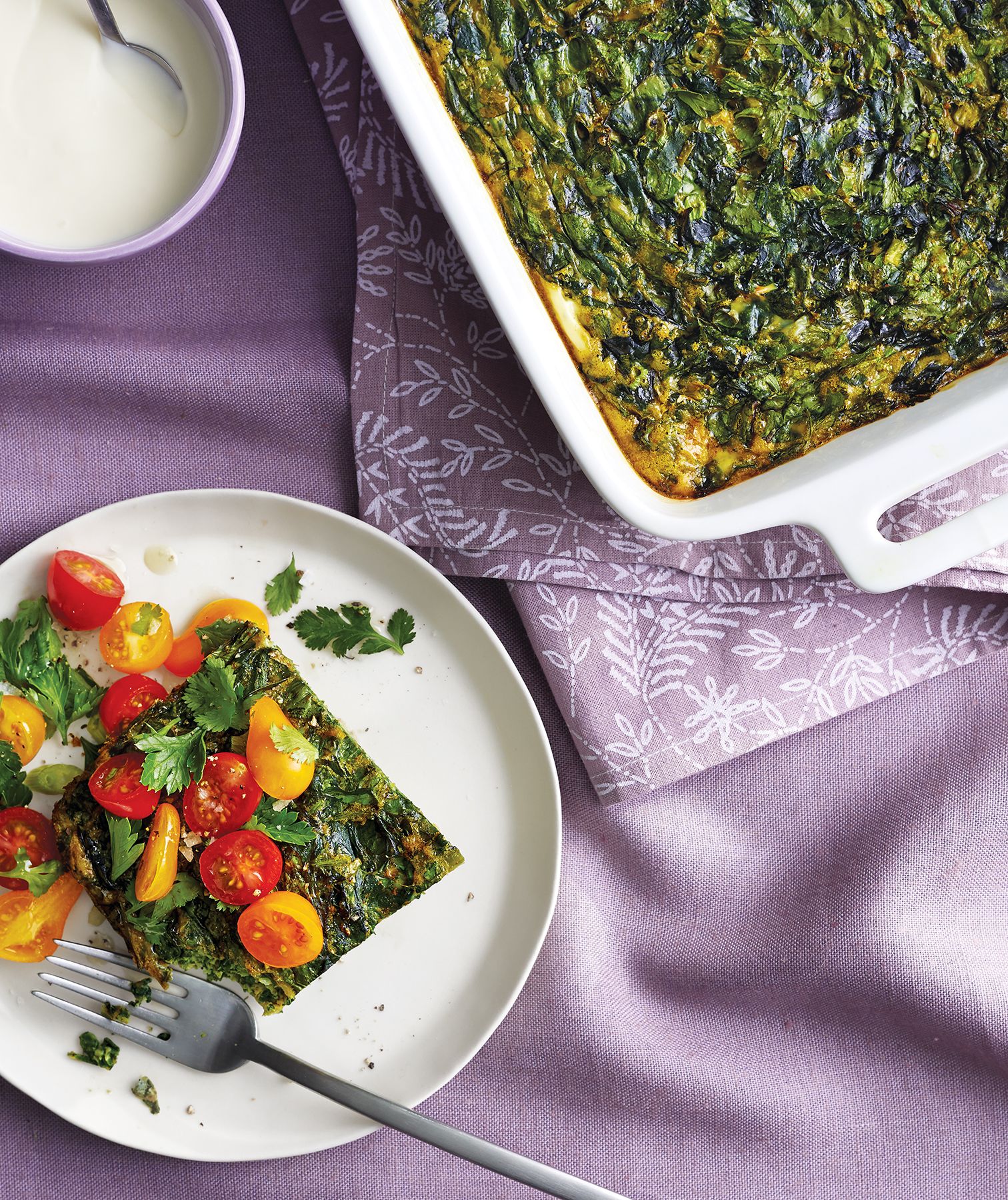 Chard & Herb Frittata With Cherry Tomatoes
