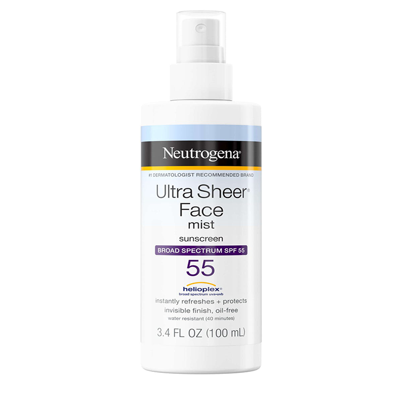 Bedste spray solbeskyttelse: Neutrogena Face Shield Sunscreen Mist