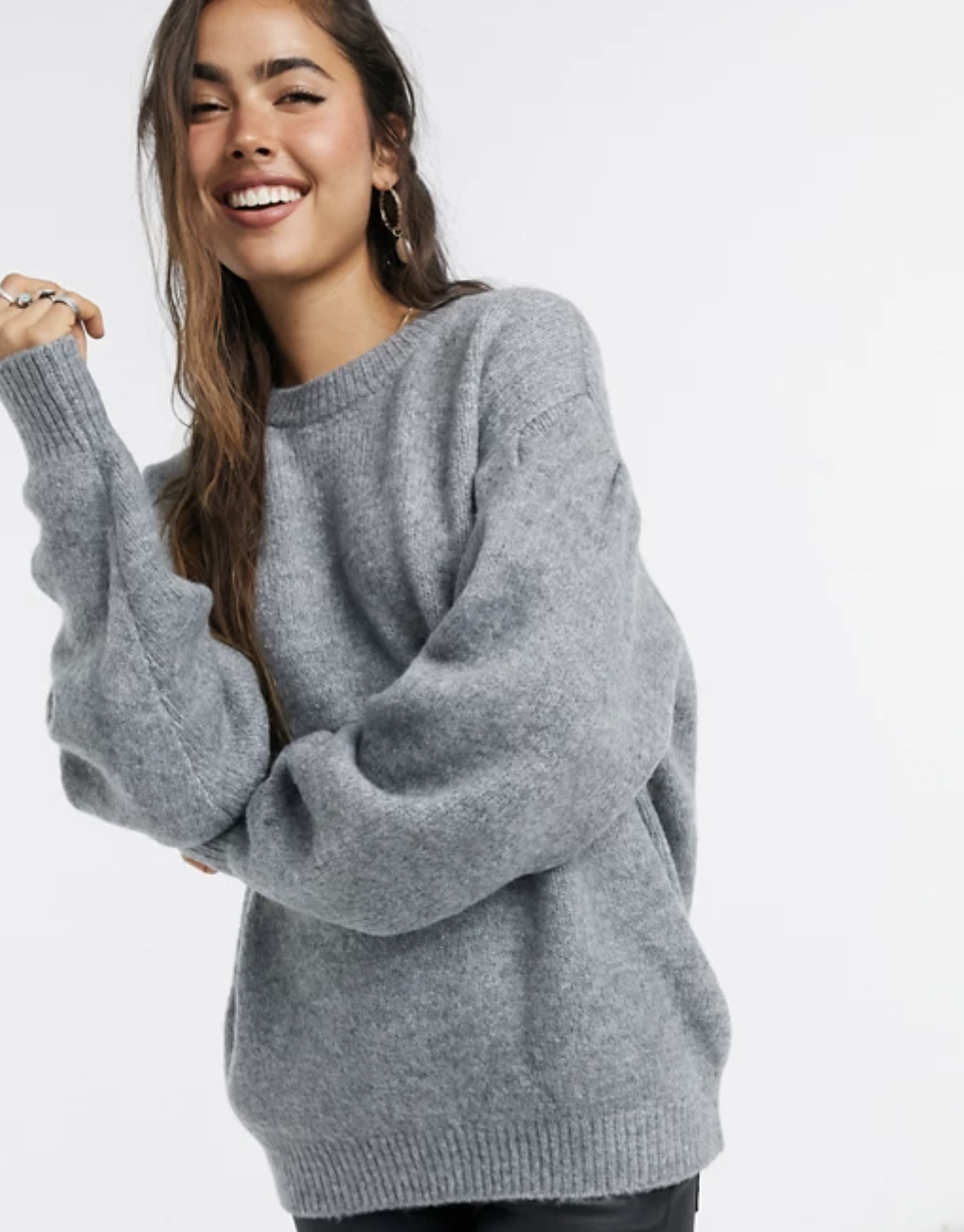 ASOS DESIGN fluffy overdimensioneret sweater med rund hals