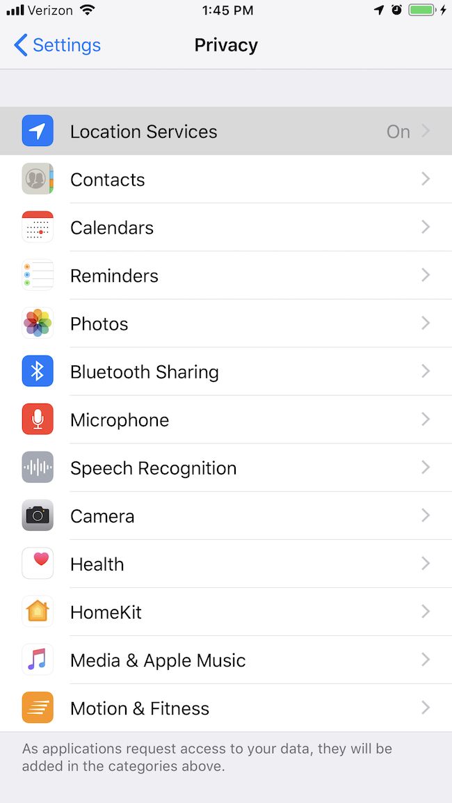 skærm til iPhone-indstillinger