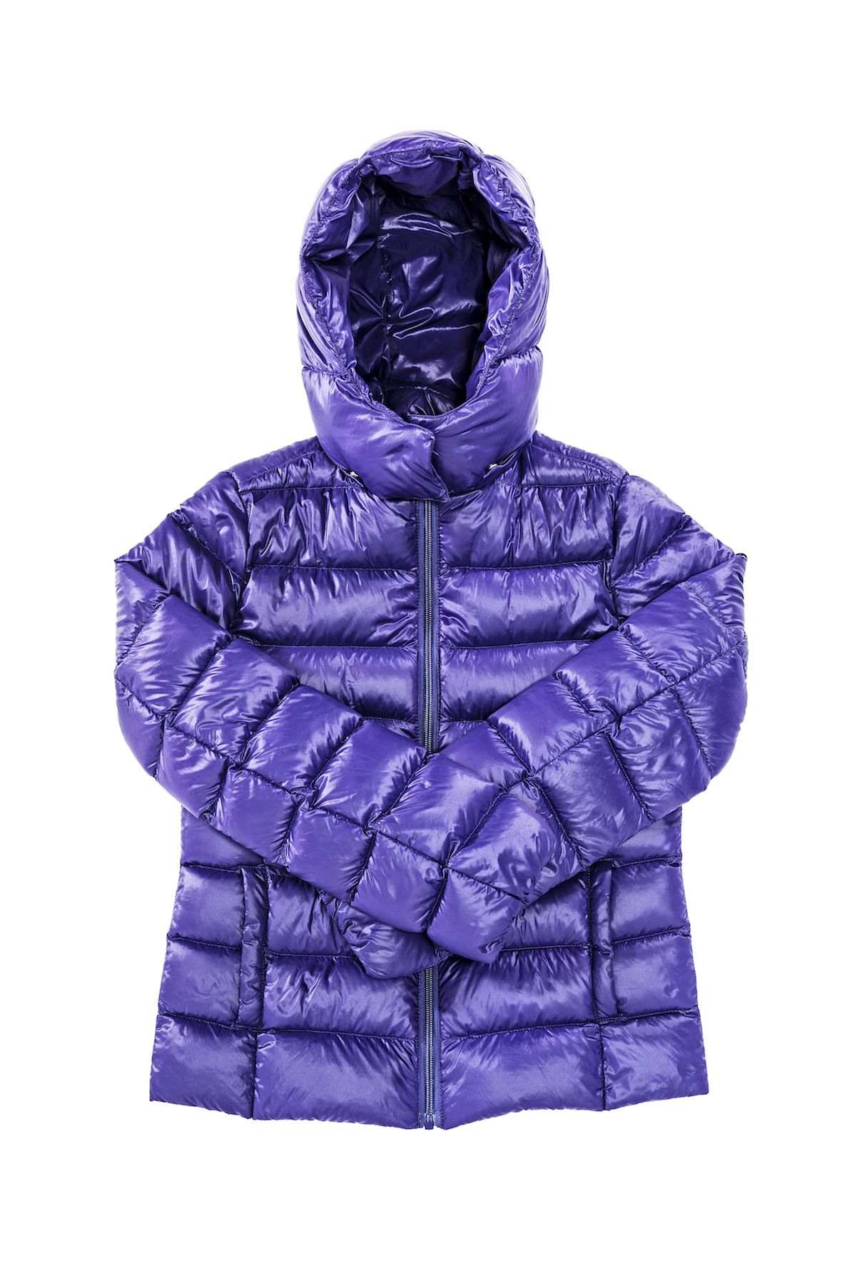 Fialová zimná páperová bunda